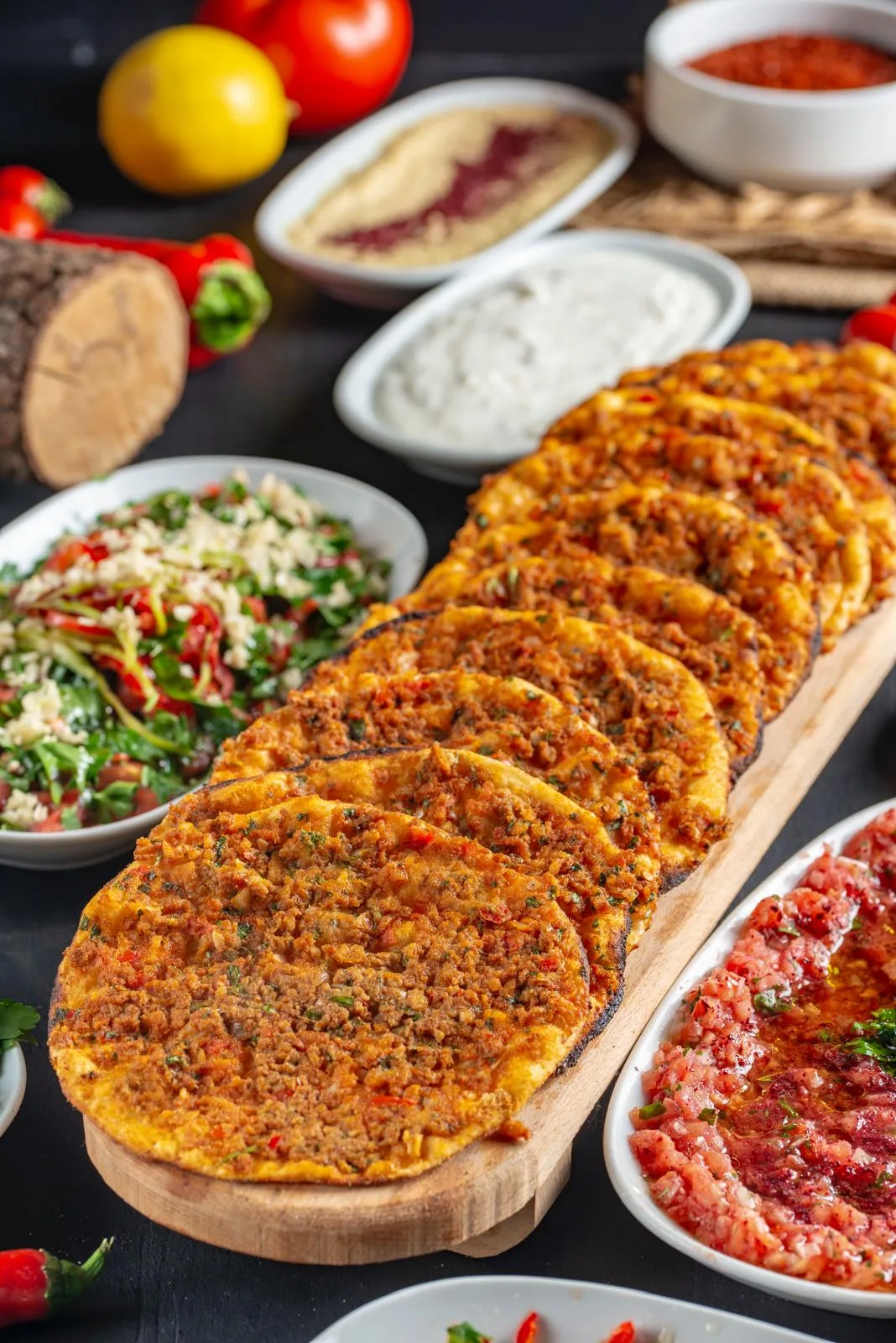 Lahmacun ve Adana sofrasının ikramları